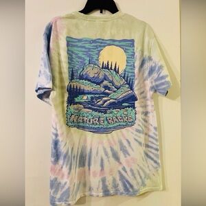 Nature Backs Sleeping Giant Tie Dye Tshirt Unisex Sz L